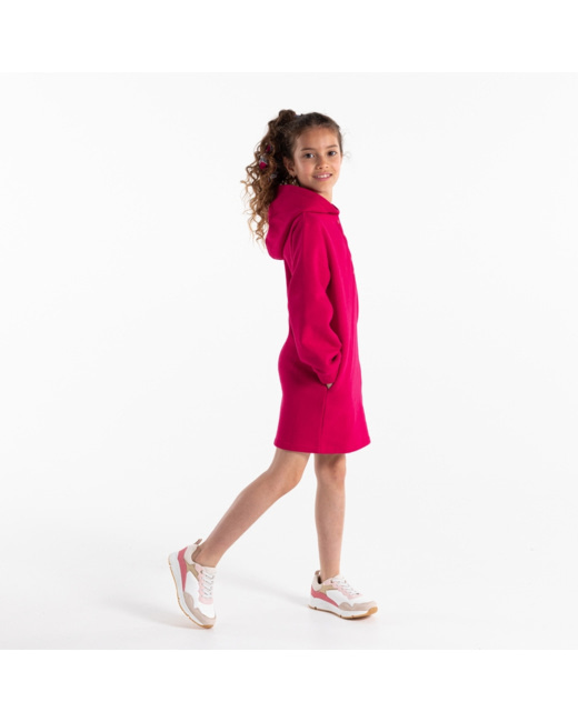 Robe sweat-shirt à capuche rose fille
