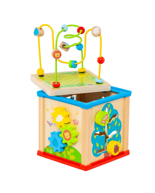 Cube d'activités en bois - 5 pièces