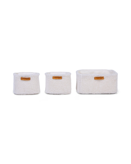 Lot de 3 paniers de rangement Teddy Off White