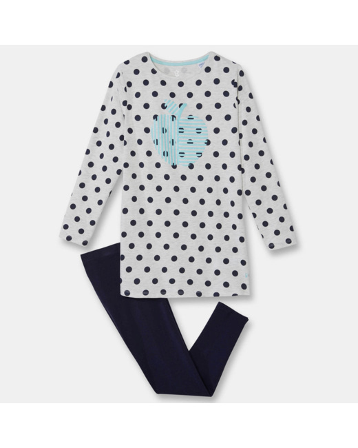 Pyjama 2 pièces en jersey bleu fille