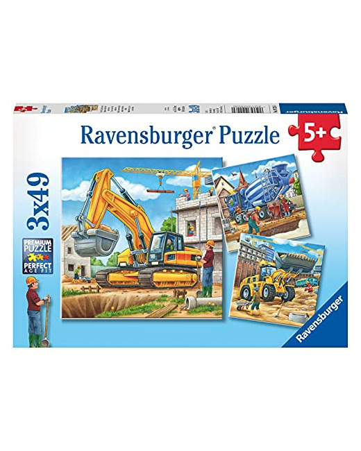 Puzzle - Grands véhicules de construction - 3x49 pièces