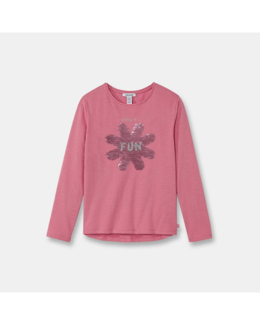 T-shirt à sequins magiques rose fille