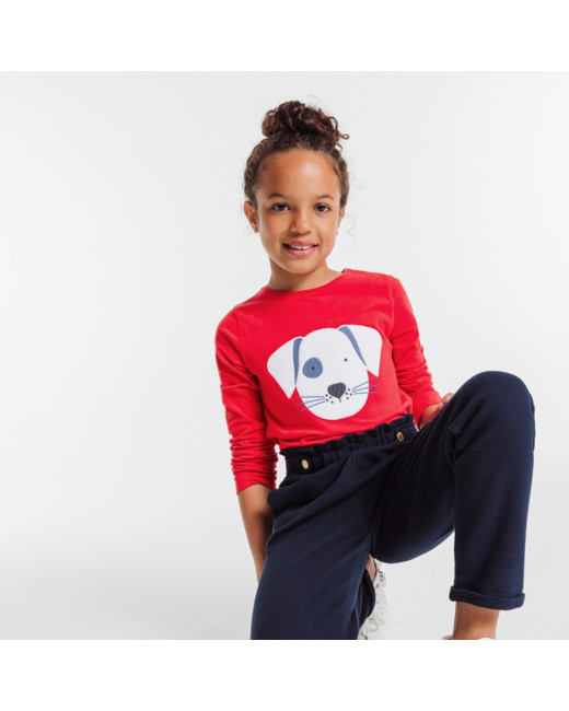 T-shirt à motif animal rouge fille