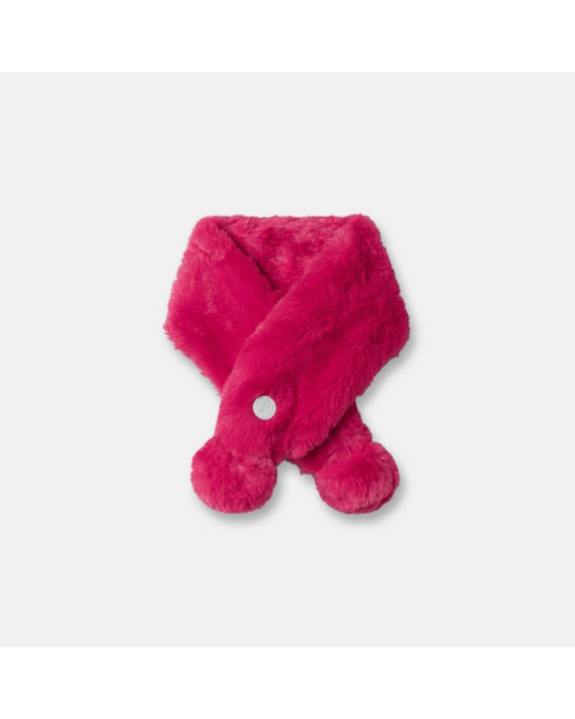 Echarpe en fausse fourrure rouge fille