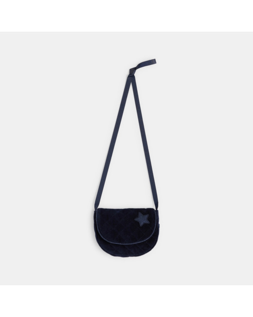 Sac demi-lune matelassé étoilé bleu fille