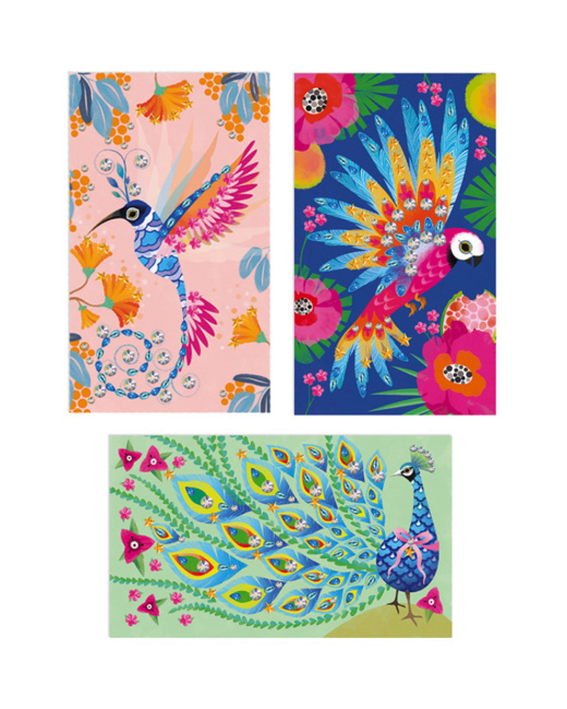 Cartes créatives Strass Bel oiseau Les ateliers du calme