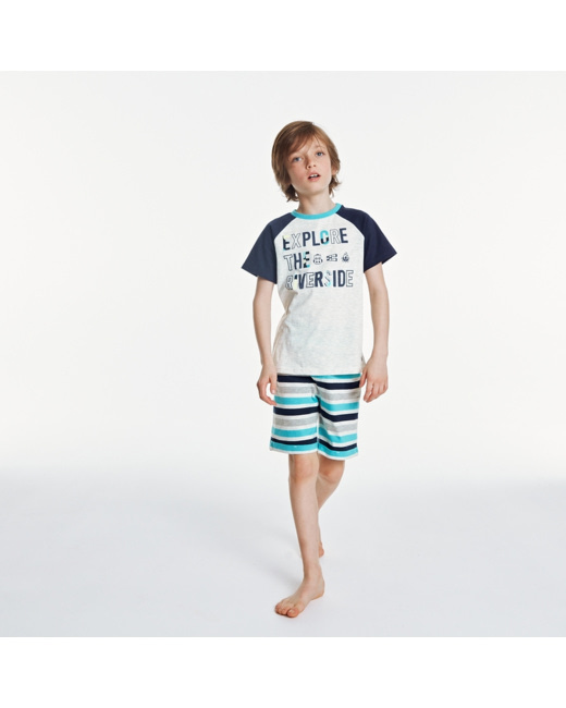 Pyjama short explorateur gris garçon