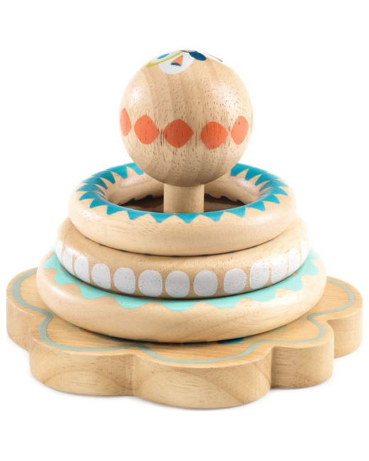 Jeu d'anneaux en bois à empiler BabyHoopi
