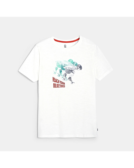 T-shirt motif skate blanc garçon