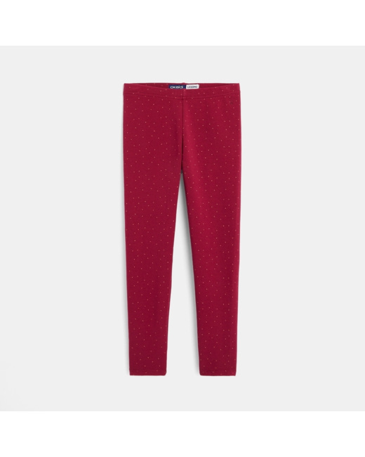 Legging chaud rouge fille