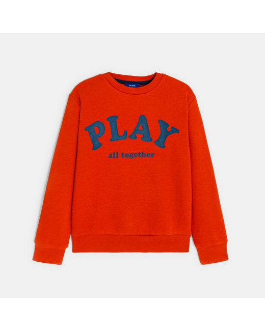 Sweat-shirt à message orange garçon