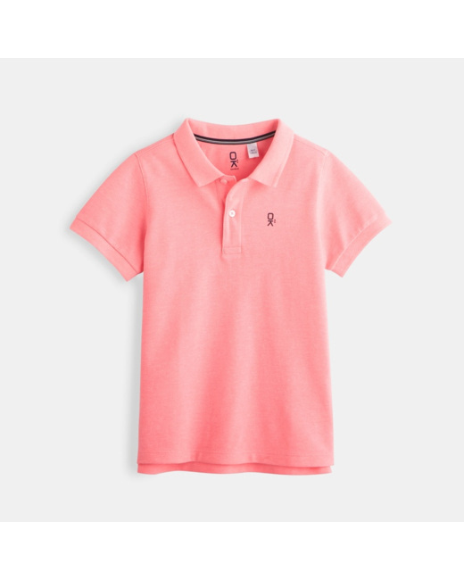 Polo en coton piqué rose garçon