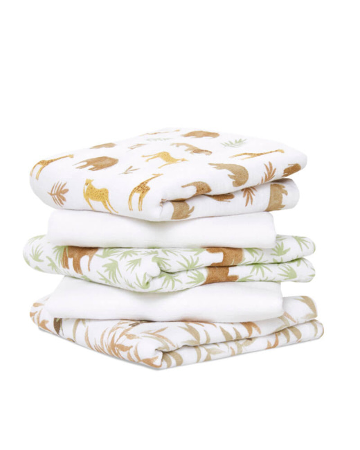 Lot de 5 musy-langes en mousseline de coton Tanzania