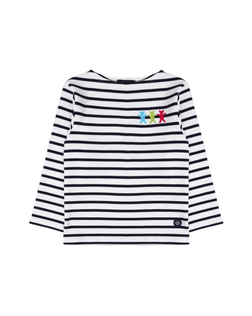 Marinière Kids - coton - Blanc/Navire