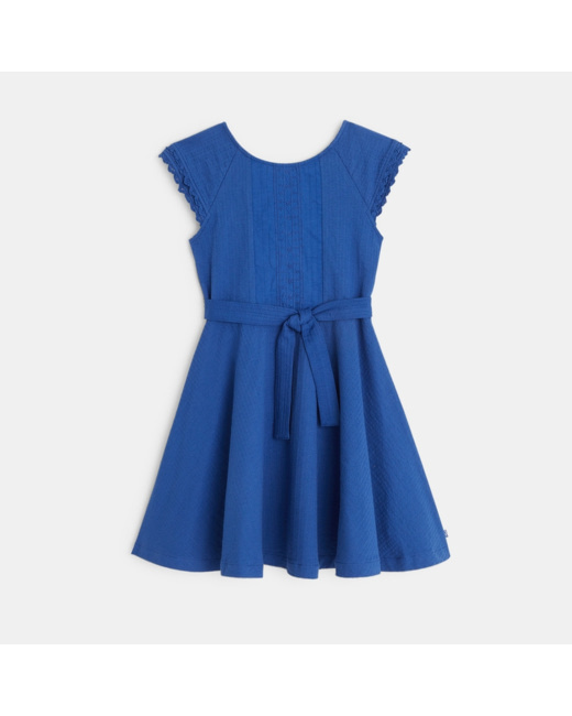 Robe évasée unie bleue fille