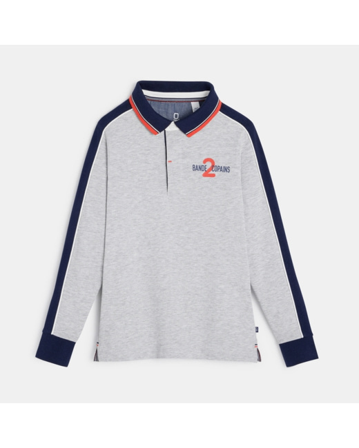Polo rugby gris garçon