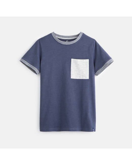 T-shirt en jersey piqué bleu garçon