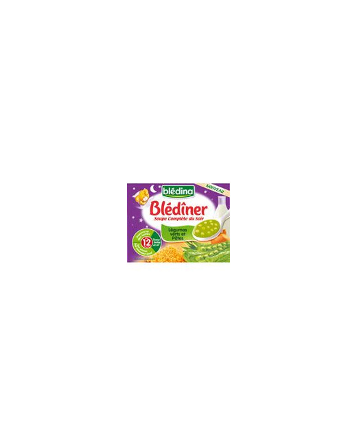 BLEDINER Soupe du soir légumes et pâtes 2 x 250 ml dès 12 mois