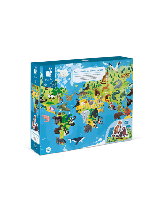 Puzzle éducatif Animaux menacés 200 pcs