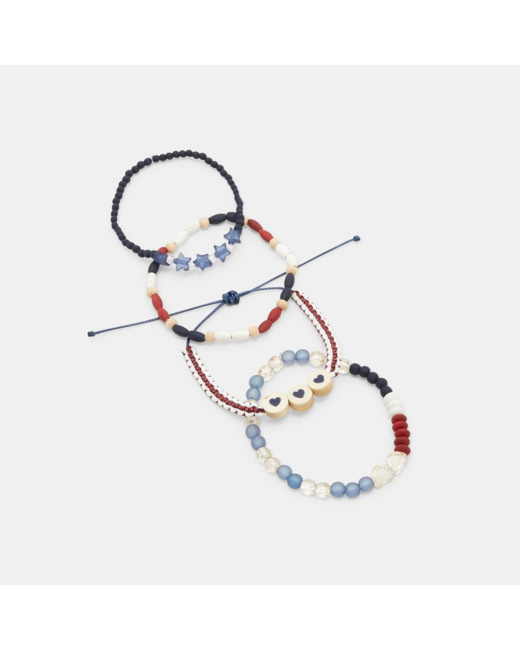 Bracelets fantaisie LOVE (lot de 4) rouge fille