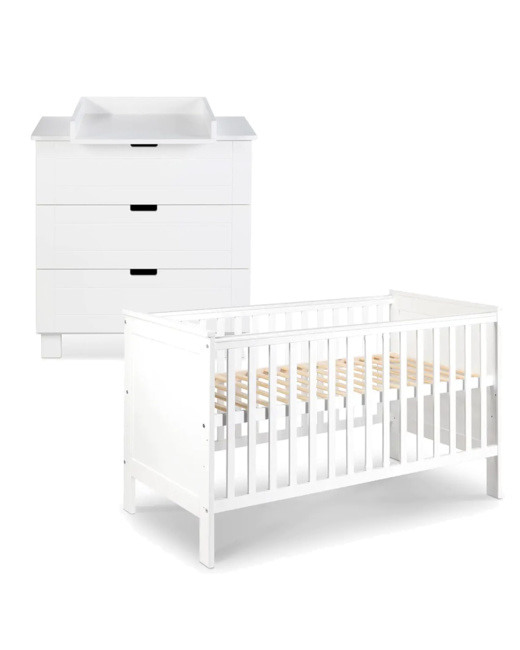 Ensemble bébé lit évolutif + commode à langer IWO