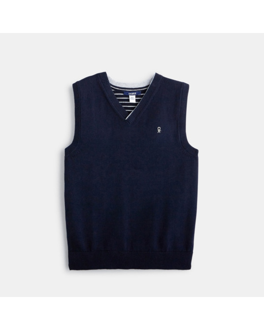 Pull sans manches bleu garçon
