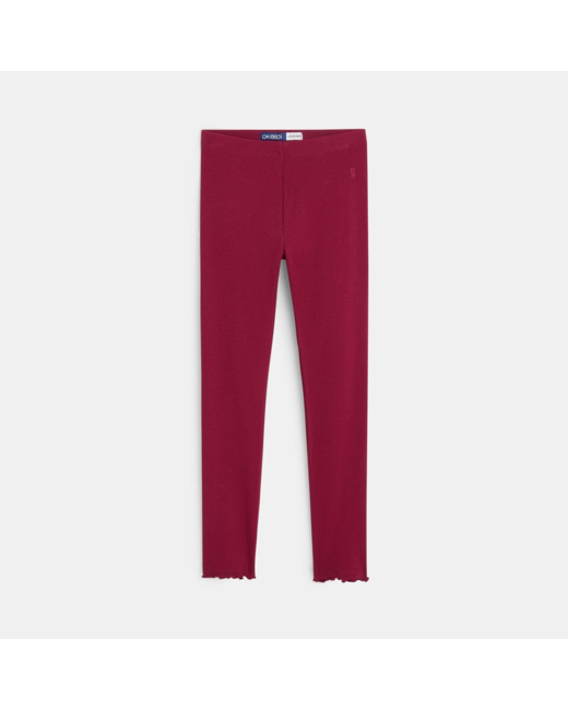 Leggings unis en jersey doux violet fille