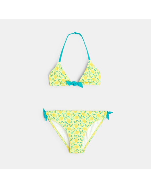 Bikini imprimé 2 pièces motif citrons vert fille