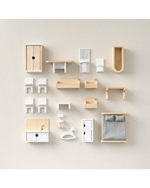 Meubles de maison de poupée en bois