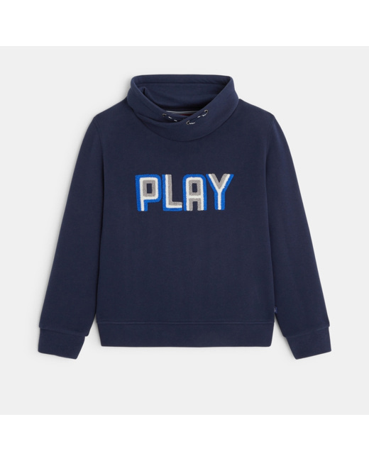 Sweat-shirt à col twisté bleu garçon