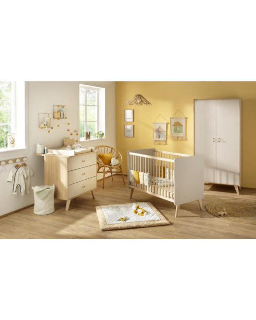 Chambre Trio Basile Lit bébé + Commode + Armoire