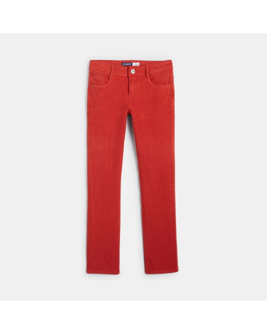 Pantalon slim bi-stretch rouge garçon