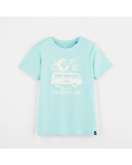 T-shirt à message bleu garçon
