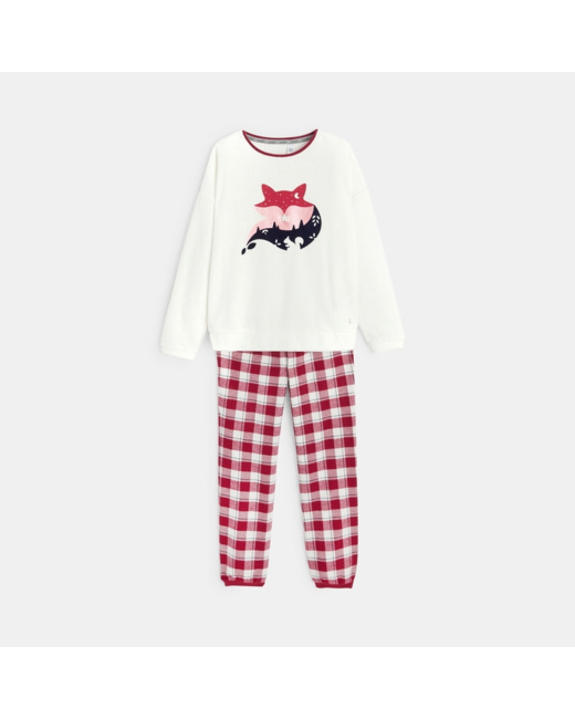 Pyjama 2 pièces tout doux blanc fille