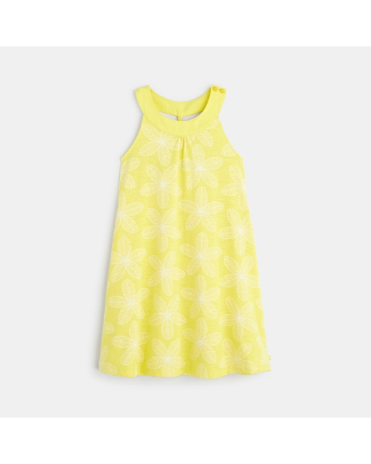 Robe col collier jaune fille