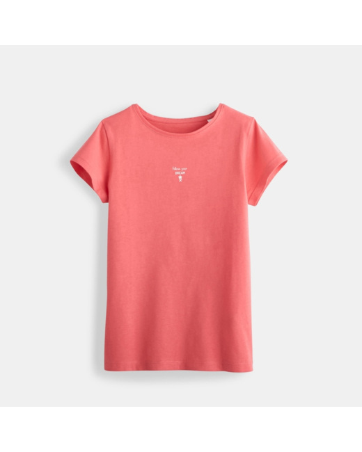 T-shirt à message rose fille