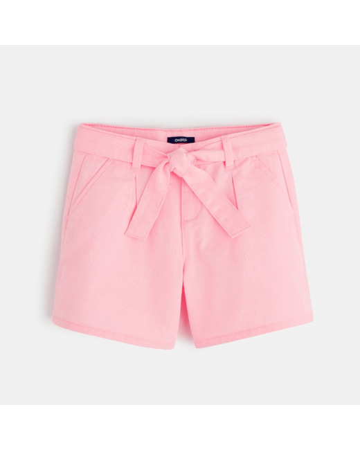 Short à pinces rose fille