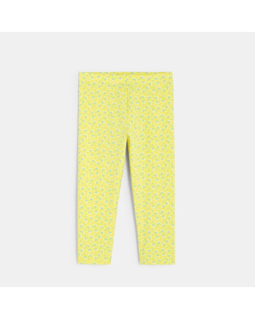 Leggings courts imprimés jaune fille
