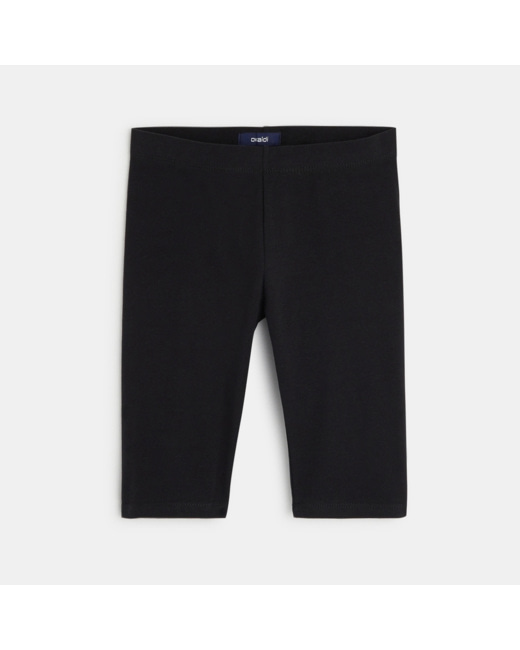 Legging court en jersey uni noir fille