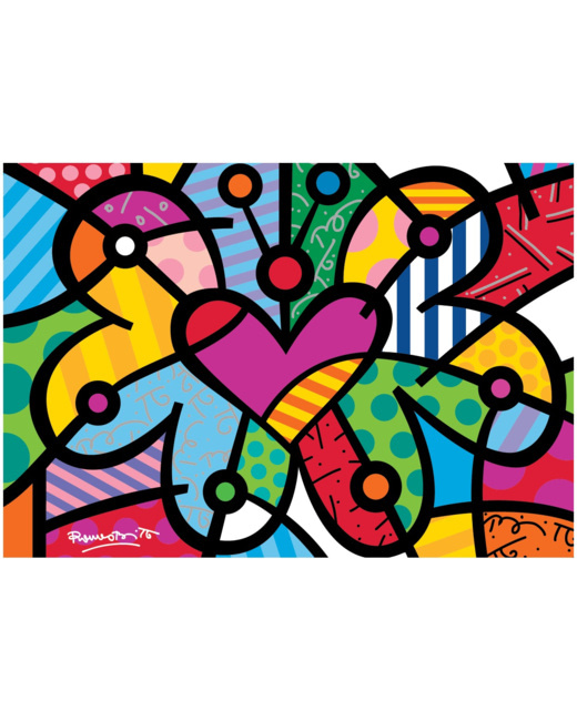 Puzzle Romero Britto - Heart butterfly