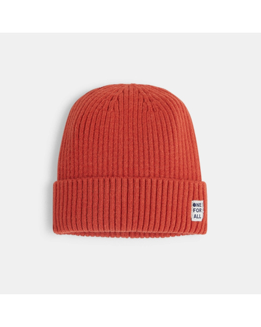 Bonnet en tricot côtelé orange garçon