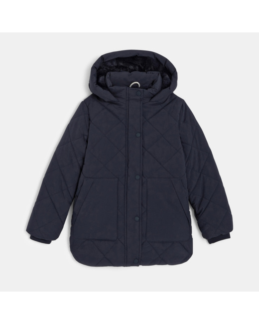 Parka doudoune à capuche violette fille