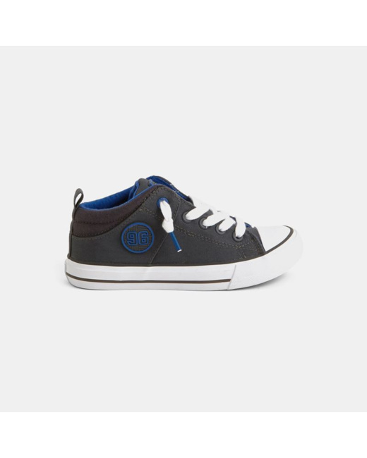 Baskets mid en toile grises garçon