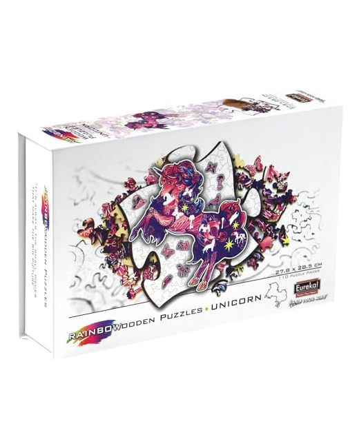 Rainbow wooden puzzle Licorne