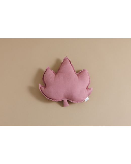 Coussin feuille d’érable en lin