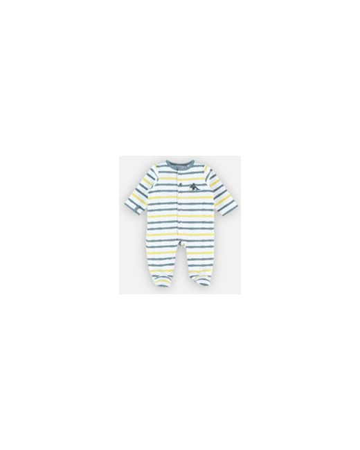 Pyjama 1 pièce rayé en coton bio