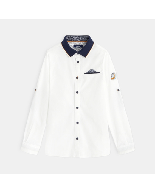 Chemise col polo blanche garçon