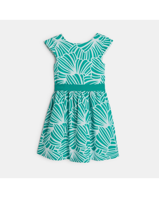 Robe chic imprimée verte fille
