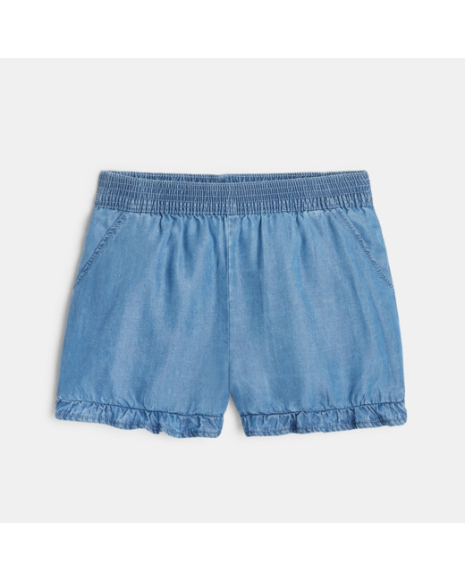Short en denim léger bleu fille
