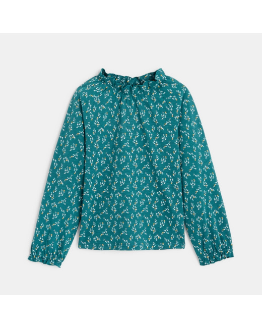 T-shirt volanté imprimé vert fille